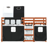 Bunk Bed without Mattress White&Black 80x200 cm Solid Wood Pine 3284012