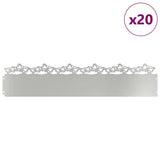 Lawn Edgings 20 pcs Silver 103 x 0.05 x 22 cm Galvanised Steel 874823