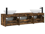 Bathroom Cabinet Set 3 pcs Smoked Oak 49 x 44.5 x 66.5 cm 3405762