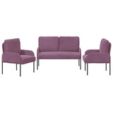 Sofa Sets with Cushion 3 pcs Purple 115 x 56 x 80 cm Plywood 3406224