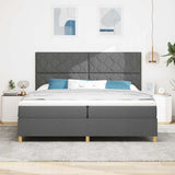 Box Spring Bed with Headboard Dark grey 200 x 200 cm Fabric 3339722