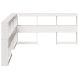 Bookcase Headboard L-Shaped White 150 cm Solid Wood Pine 859263