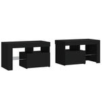Bedside Cabinets 2 pcs with LED Lights Black 70x36.5x40 cm 3152771