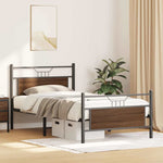 Bed Frame without Mattress Brown Oak 100x200 cm Engineered Wood 4106854