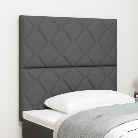 ZNTS LED Headboard Diamond Blocks Design Dark Grey 100 cm Fabric 3338502