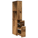 Narrow Bathroom Cupboard with Wheels Old Wood Engineered Wood 855302