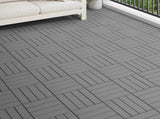Decking Tile 3D Design 11 pcs Grey 30 x 30 cm WPC 42046680