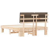 Bed Frame with Upholstered Headboard Taupe 150 x 200 cm 877272