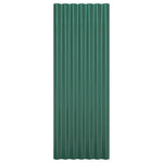 ZNTS Roof Panels 12 pcs Powder-coated Steel Green 100x36 cm 319142
