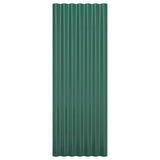 ZNTS Roof Panels 12 pcs Powder-coated Steel Green 100x36 cm 319142