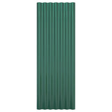 Roof Panels 12 pcs Galvanised Steel Green 100x36 cm 319142