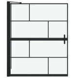 Bath Shower Screen Black and Transparent 100 x 68 x 128 cm 42018557