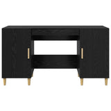 Desk with Shelf Black Oak 140 x 50 x 75 cm Engineered Wood 886236