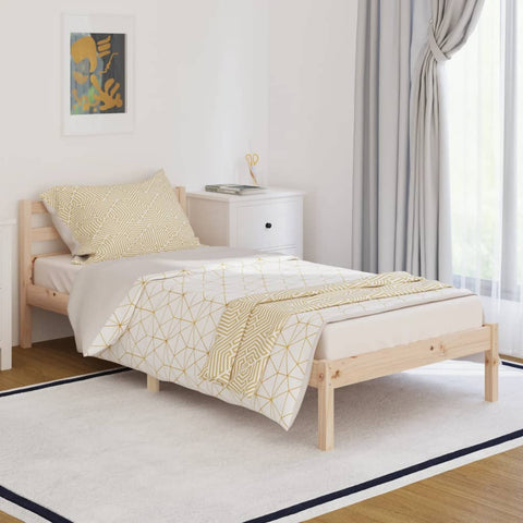 ZNTS Bed Frame without Mattress Solid Wood Pine 90x200cm 810415