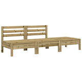Garden Sofa Natural Pine Impregnated pine wood 3-Seater Modular 838039
