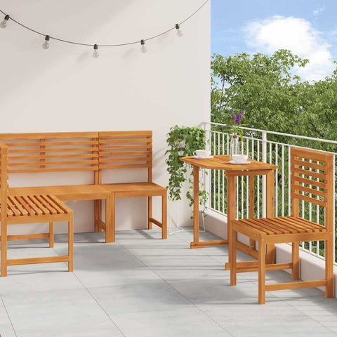 Garden Bench Set 4 pcs Brown Solid acacia wood 3328689