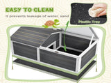 Wooden Tortoise House, Small Pet Reptile Shelter, with Hide Den and Run - Grey T3398P376104