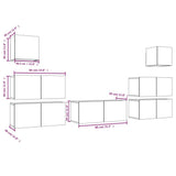 7 Piece TV Cabinet Set Smoked Oak Engineered Wood 3120287