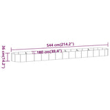 Garden Raised Bed Galvanised Steel 544x100x36 cm Brown 319015