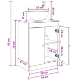 Bathroom Vanity with Sink White 54 x 35 x 83 cm Engineered Wood 890114