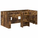 Kids'High Bed Frame 2 pcs Smoked Oak 163 x 101.1 x 68.5 cm 3422575