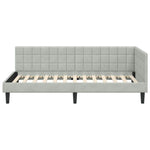 Corner Bed Frame with Headboard Light grey 100 x 200 cm Velvet 42016438