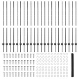 Welded Wire Fence 50 x 1.4 m PVC-Coated Steel Grey Mesh 3336902