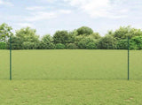 Welded Wire Fence with Posts 25 x 1.6 m PVC-Coated Steel Green 3336497