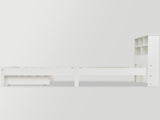 Bed with Shelves, White Wooden Storage Bed, Underbed Drawer - 3FT Single Frame Only WF290549AAW