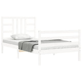 Bed Frame without Mattress White 100x200 cm Solid Wood Pine 3193912