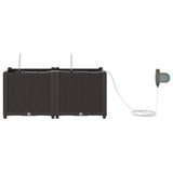 Garden Planter 2 pcs Brown 80 x 40 x 37.5 cm Plastic 42002822