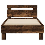 ZNTS Bed Frame with Headboard Smoked Oak 90x190 cm Single Engineered wood 838565