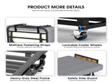78197CM Folding Bed with Headboard & USB Charging Station, 6CM Memory Foam Rollaway Bed with T6135P576870