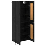 Highboard 2 pcs Black Oak Engineered Wood 3416060