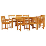 Garden Dining Set 9 pcs Brown Solid Acacia Wood 3375648
