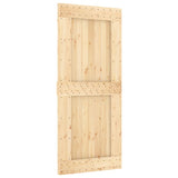 Sliding Door with Hardware Set 90x210 cm Solid Wood Pine 3203206