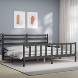 Bed Frame without Mattress Grey 200x200 cm Solid Wood Pine 3192058