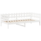 Day Bed with Roof without Mattress White 80x200 cm Solid Wood 3282313