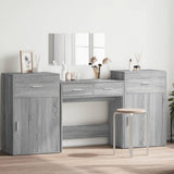 4 Piece Dressing Table Set Grey Sonoma Engineered Wood 3276530