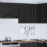 Kitchen Wall Cabinet Porto Black Engineered Wood 854028
