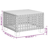 Garden Table Grey 55x55x36 cm Poly Rattan Acacia Wood 365930