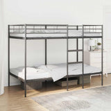 Bunk Bed without Mattress Black 100x200 cm Steel 42000324