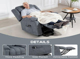 Power Lift Recliner Chair with Massage, Overstuffed Lift Chair for Elderly with Footrest, Remote and T3398P422786