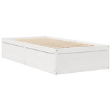 Bed Frame without Mattress White 75x190 cm Small Single Solid Wood Pine 846847