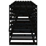 Quadruple Wheelie Bin Storage Black Solid Wood Pine 3157701