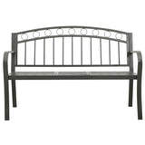 Garden Bench with Table Grey 120 cm Steel 319585