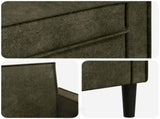 XL Armchair Army Green Faux Suede Leather 42043529