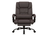 6-Point Massage Office Chair, PU Leather Desk Chair with Adjustable Height and Footrest for Home T3398P328211