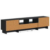 5 Piece LED TV Cabinet Black Engineered Wood 3416415