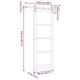 Sliding Door ORKDAL White 83 x 232 cm Solid Pine Wood 3445599
